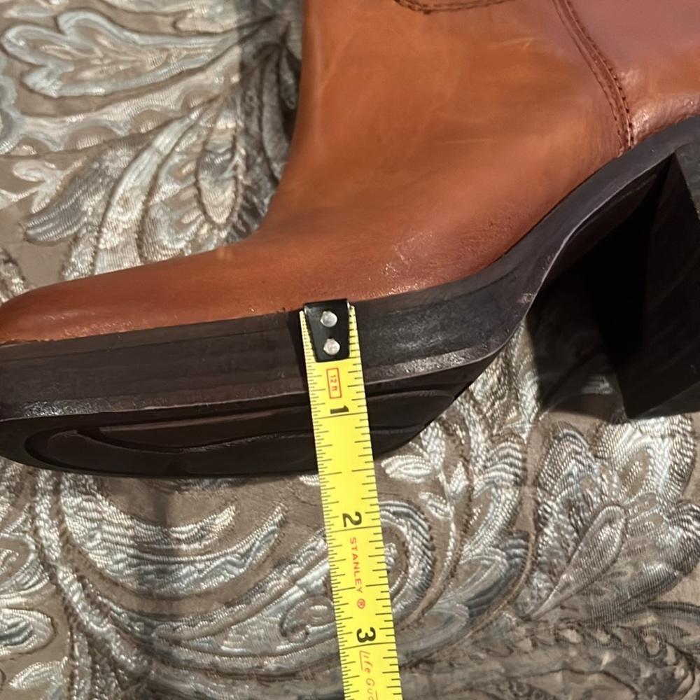Franco Sarto Brown Leather Mid-Calf Heeled Boots - Picture 9 of 9
